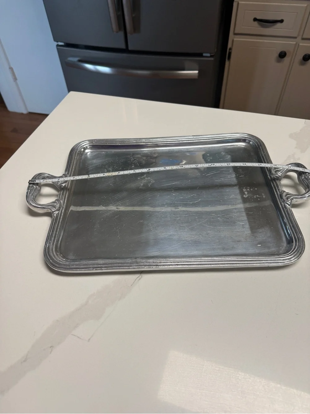 Stainless METART Serving Tray with Handles - Silver